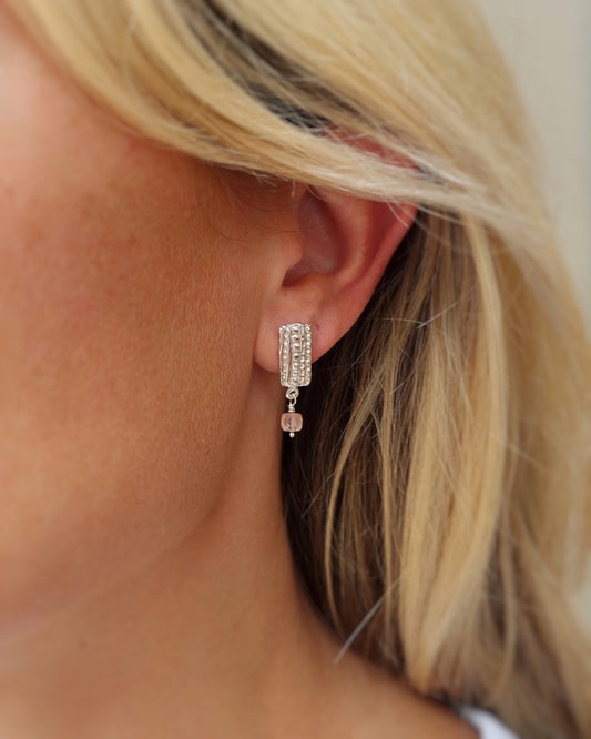 GRIER Silver Earrings with Pink Tourmaline