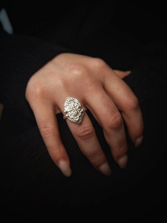 SELMA Floral Silver Ring, size 55