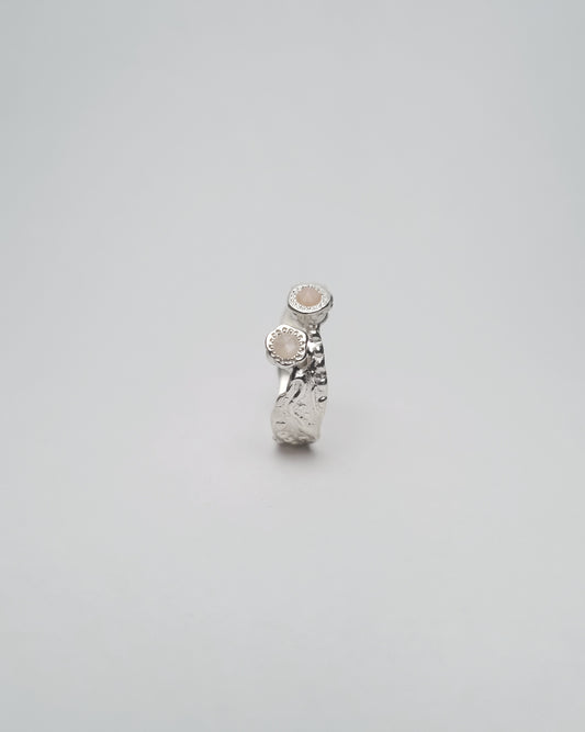 SERPENT Opal and Moonstone Silver Ring, size 57