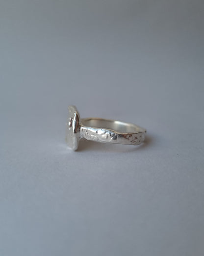 FRAME Pink Tourmaline Silver Ring, size 56