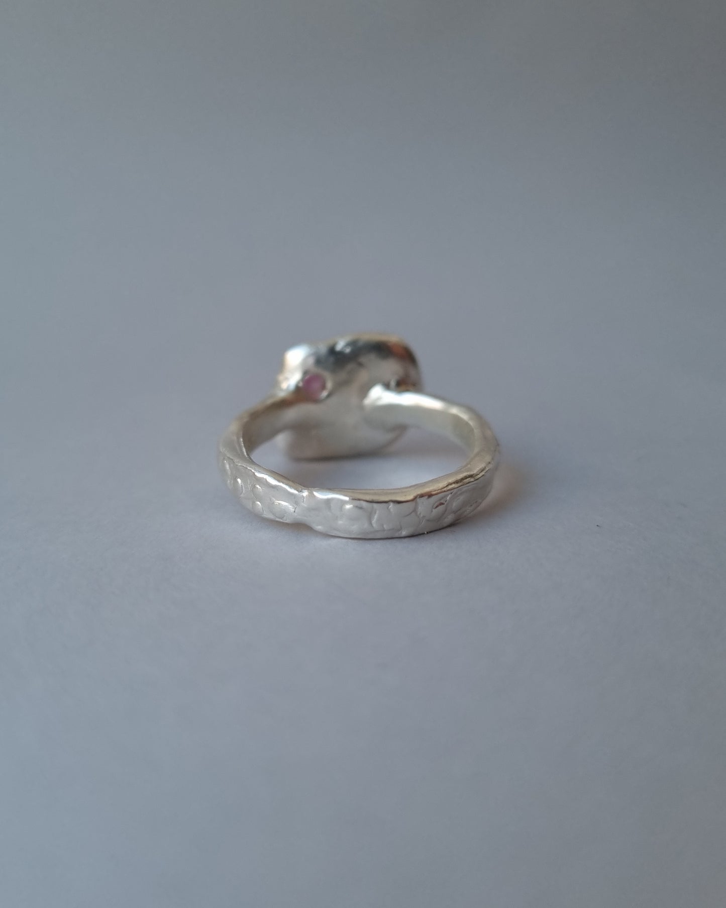 FRAME Pink Tourmaline Silver Ring, size 56