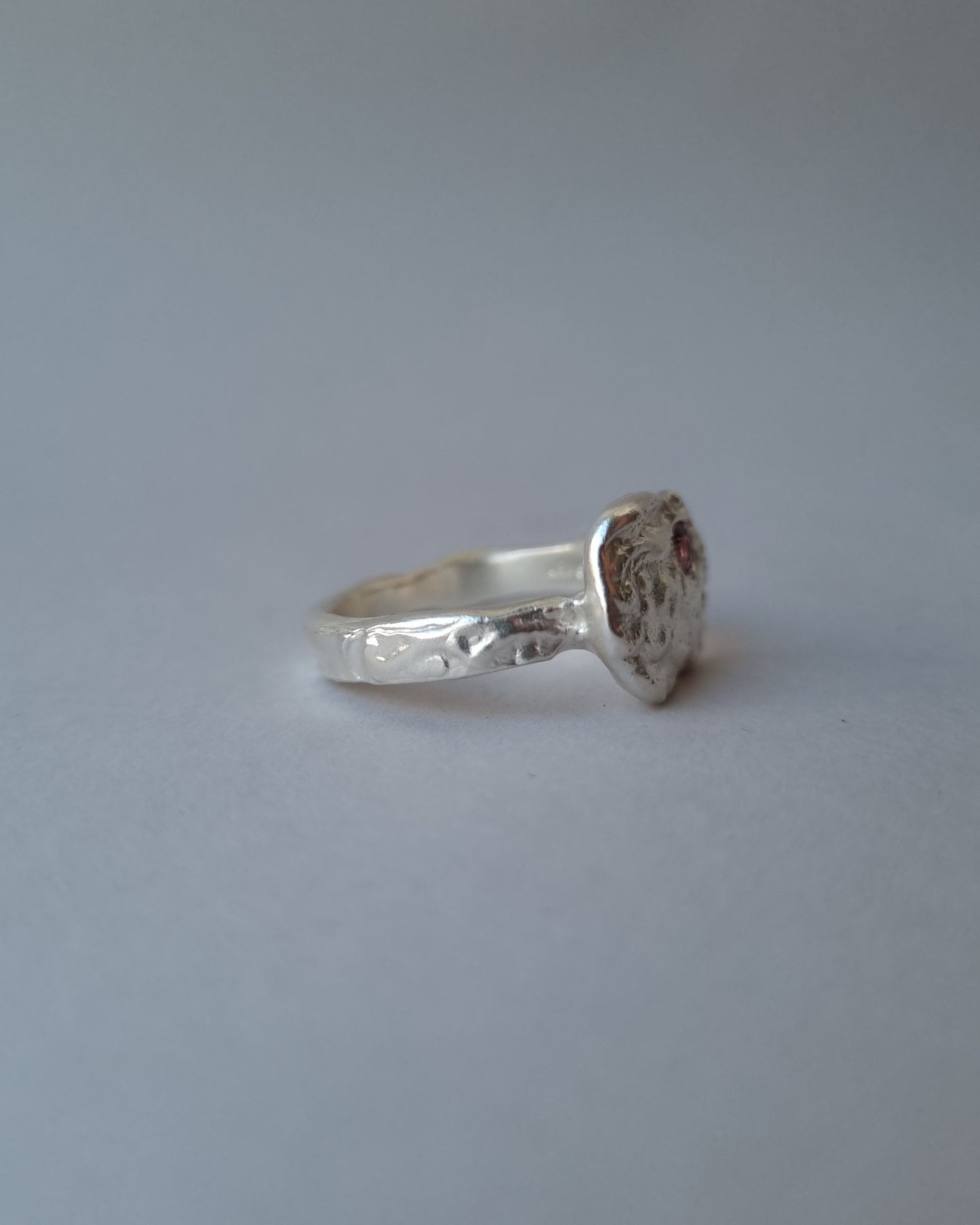 FRAME Pink Tourmaline Silver Ring, size 56