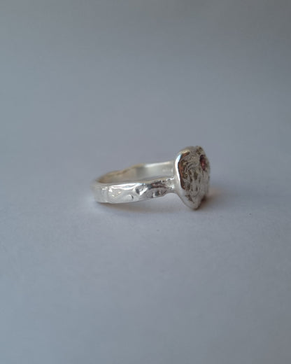 FRAME Pink Tourmaline Silver Ring, size 56