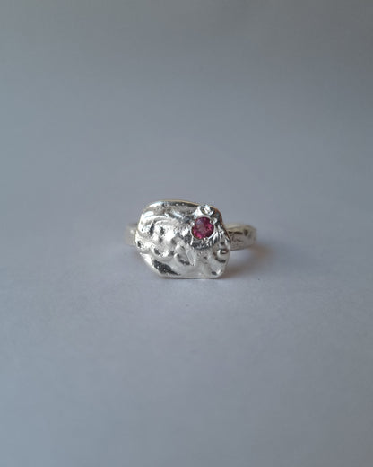 FRAME Pink Tourmaline Silver Ring, size 56