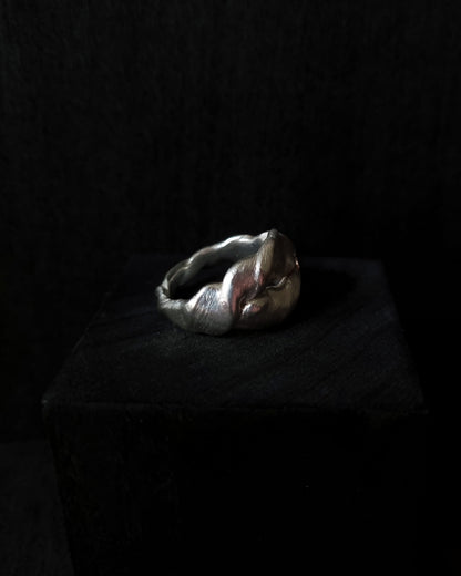 DHARMA Pink Double Tourmaline Silver Ring, size 58