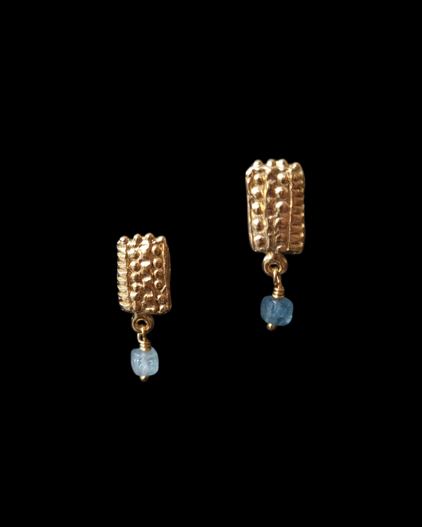GRIER Gold-plated Silver Earrings with Blue Tourmaline