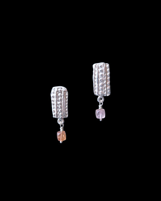 GRIER Silver Earrings with Pink Tourmaline